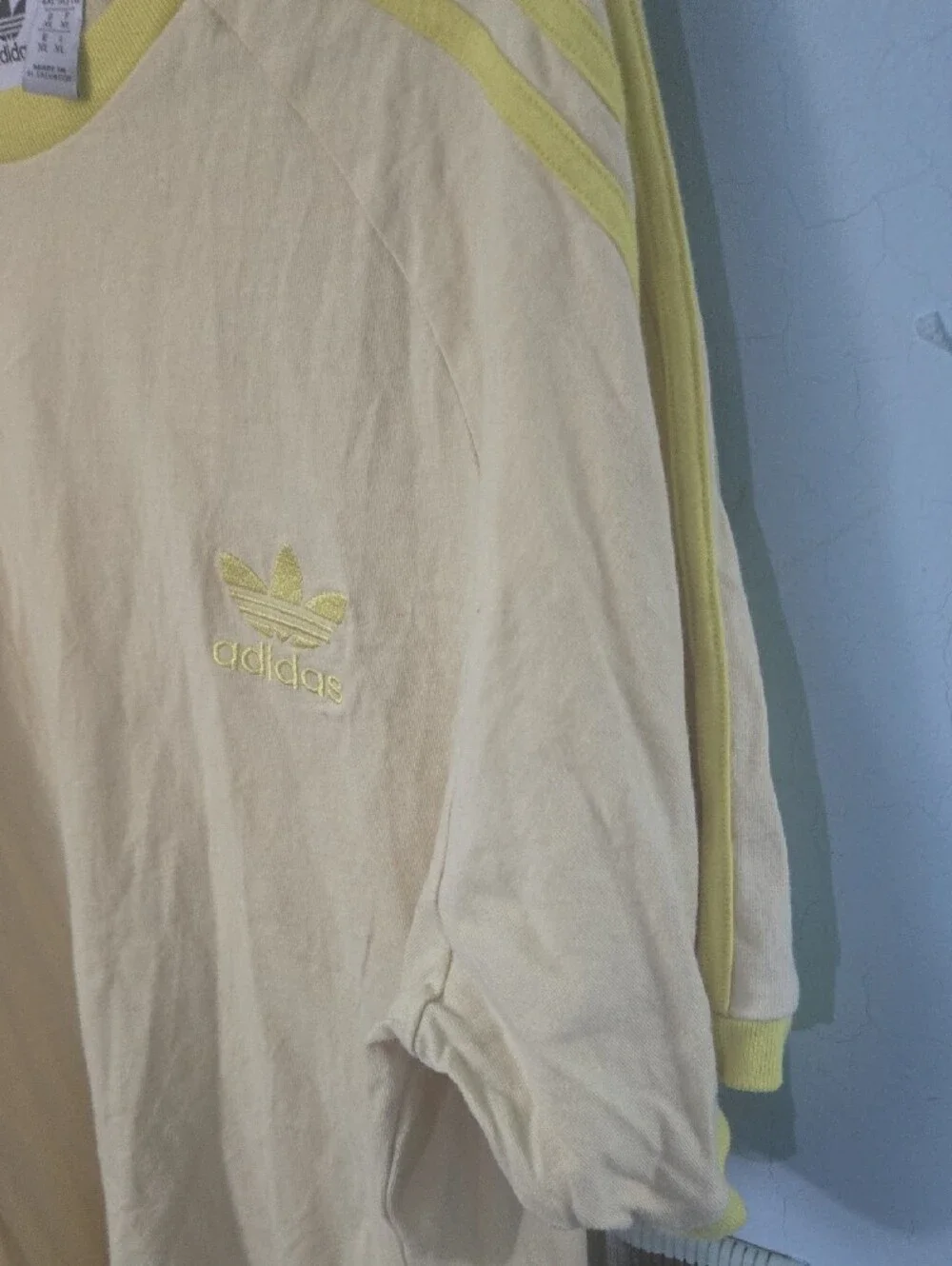 adidas Pale Yellow Trefoil Short Sleeve Tee